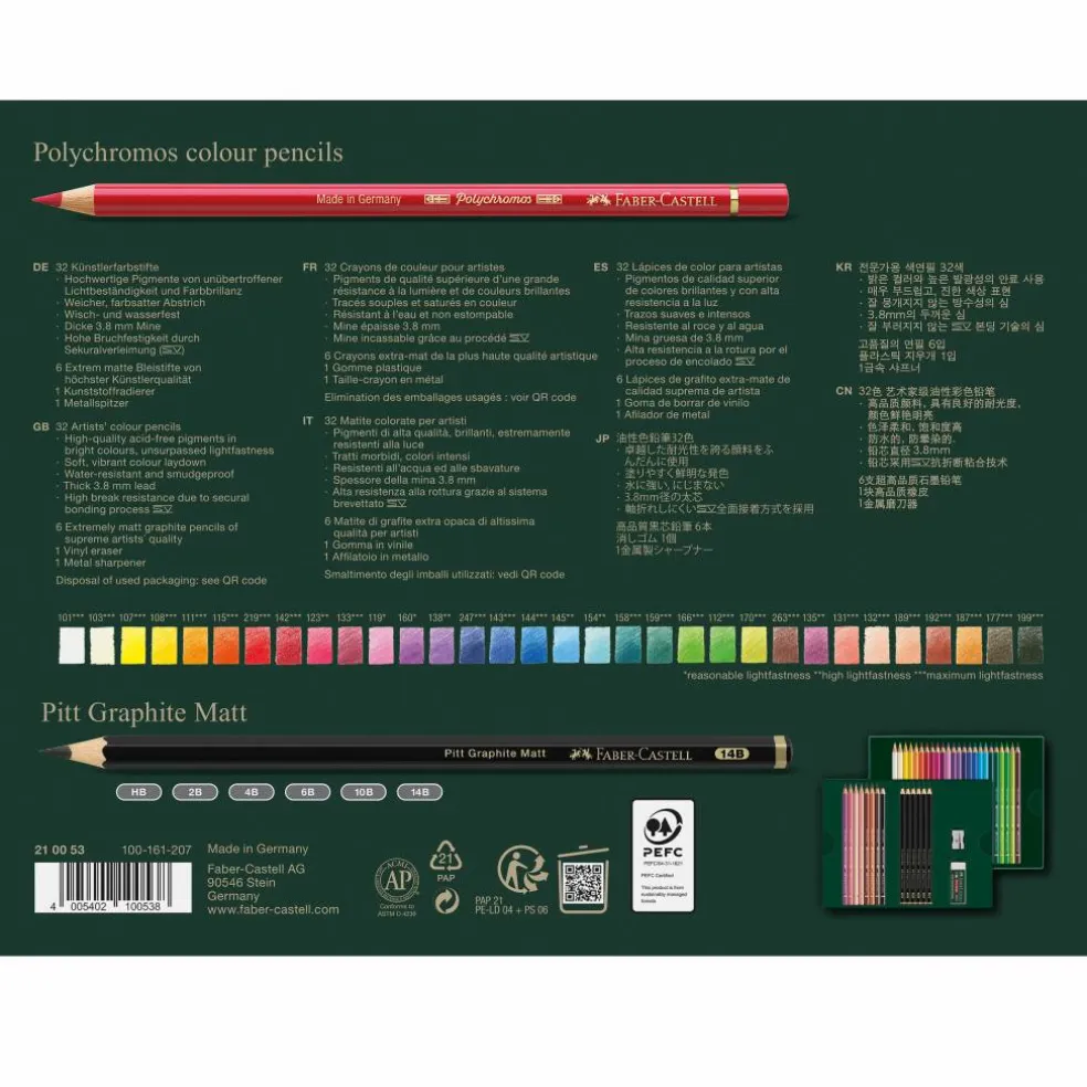 Faber-Castell Polychromos & Graphite Matte 40-Piece Pencil Set