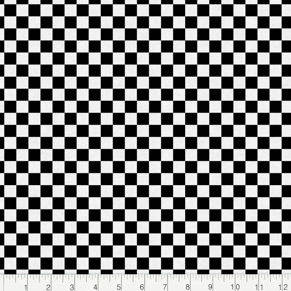 Fabric Editions Black Tile Check Cotton Fabric