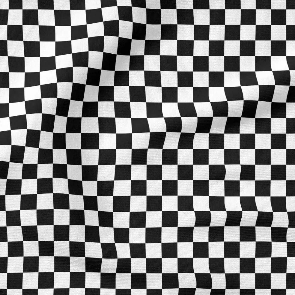 Fabric Editions Black Tile Check Cotton Fabric