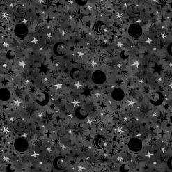 Fabric Editions Gray Starry Night Cotton Fabric
