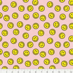 Fabric Editions Smile on Pink Cotton Fabric