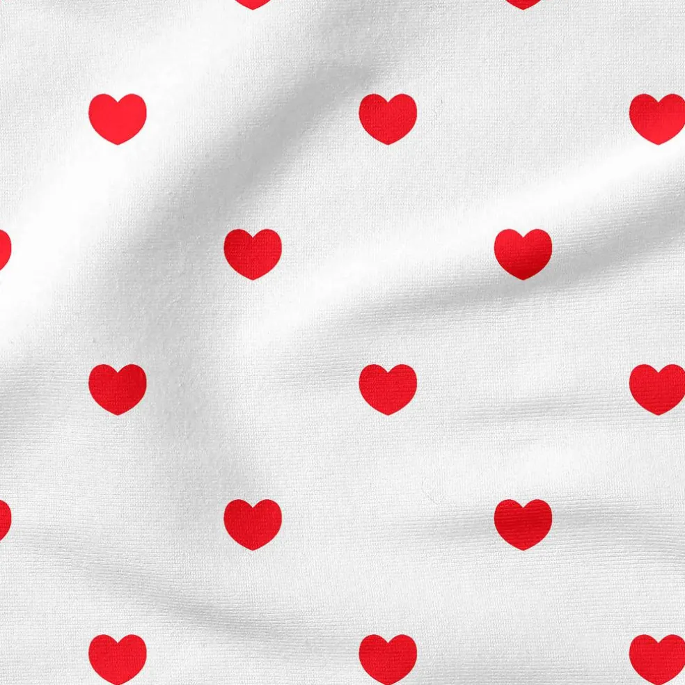 Fabric Editions White Hearts Cotton Fabric