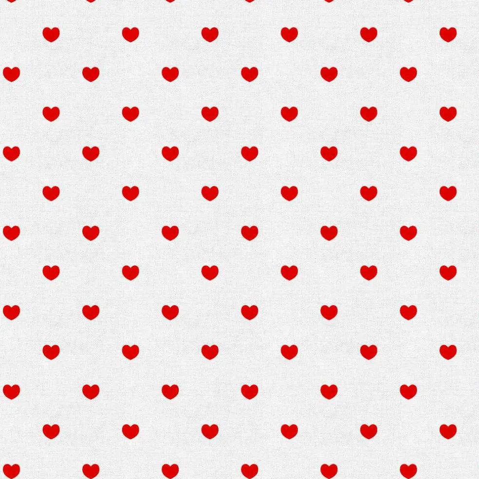 Fabric Editions White Hearts Cotton Fabric