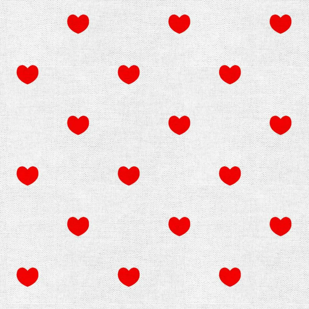 Fabric Editions White Hearts Cotton Fabric