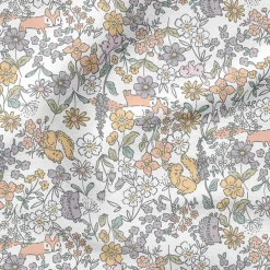 Fabric Editions White Peekaboo Cuties Cotton Fabric