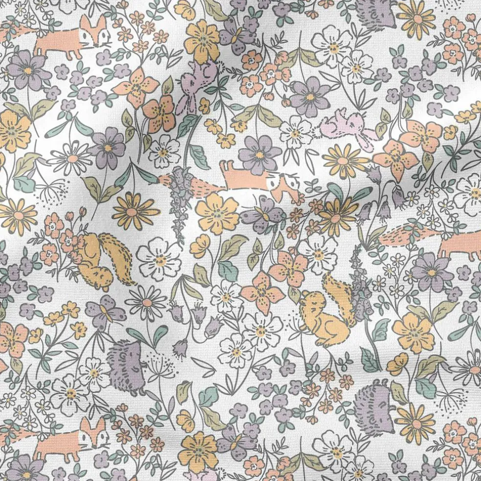Fabric Editions White Peekaboo Cuties Cotton Fabric