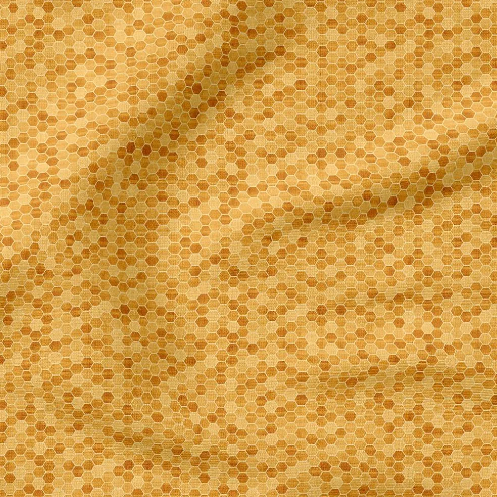 Fabric Editions Yellow Honeycomb Cotton Fabric