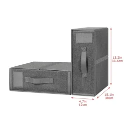 Fabric Foldable Closet Organizer Boxes with Handles, 2-Size Set