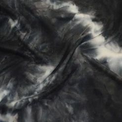 Fabric Merchants Black & White Tie Dye Double Brushed 4-Way Stretch Fabric