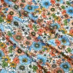 Fabric Merchants Retro Floral Double Brushed Stretch Fabric