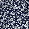 Fabric Merchants White Flowers on Navy Double Brushed Stretch Fabric