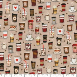 Fabric Traditions Coffee Cups Cotton Fabric
