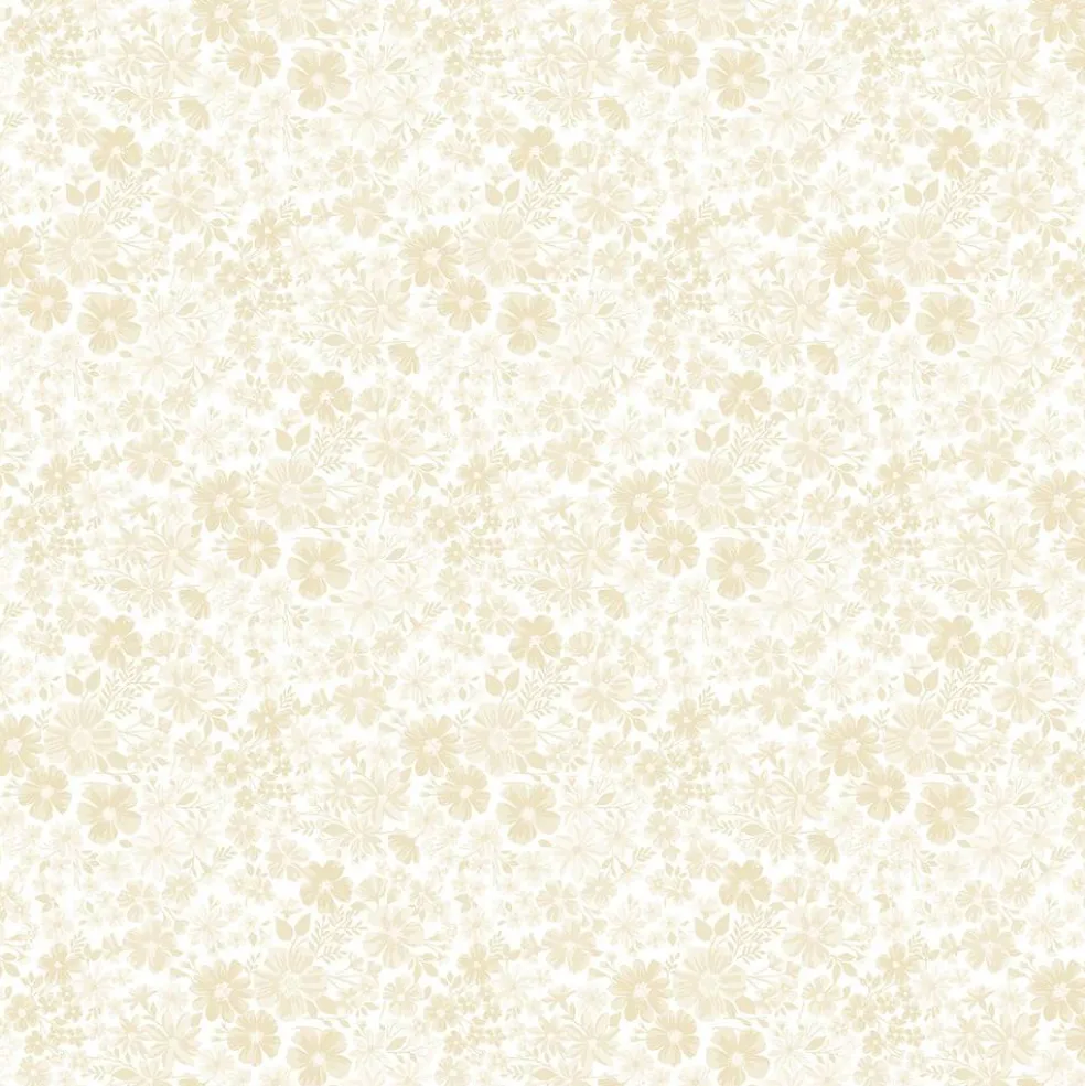 Fabric Traditions Cream Flowers Cotton Quilting Fabric