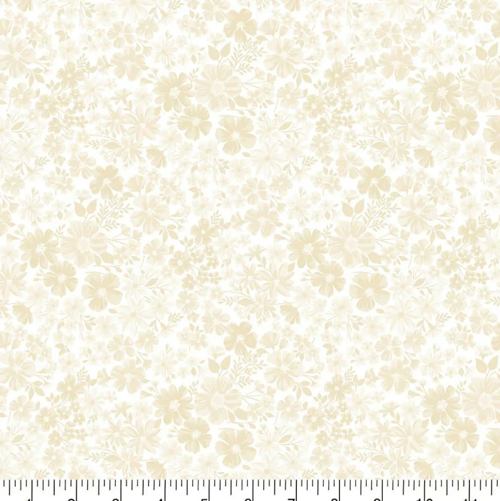 Fabric Traditions Cream Flowers Cotton Quilting Fabric