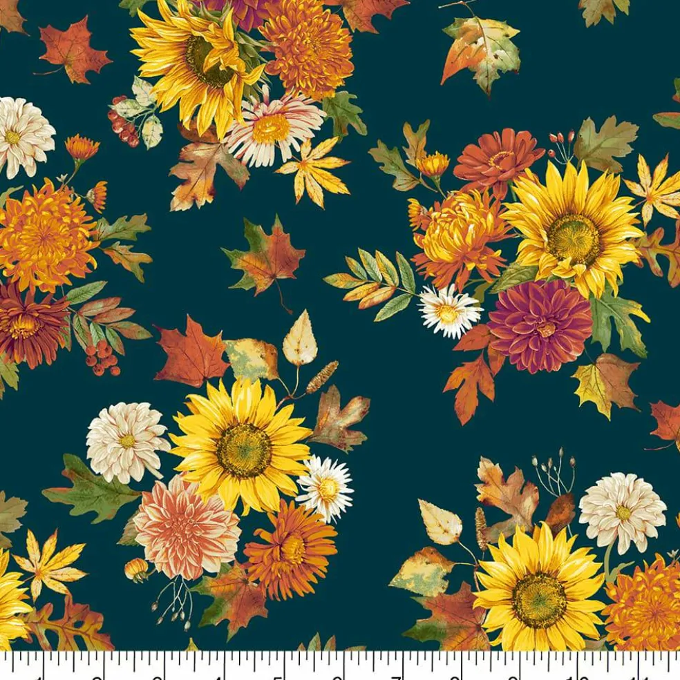 Fabric Traditions Fall Flowers Cotton Quilting Fabric