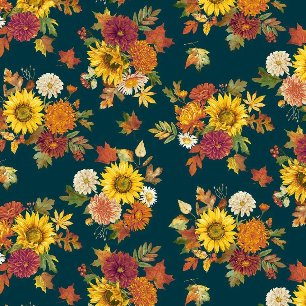 Fabric Traditions Fall Flowers Cotton Quilting Fabric