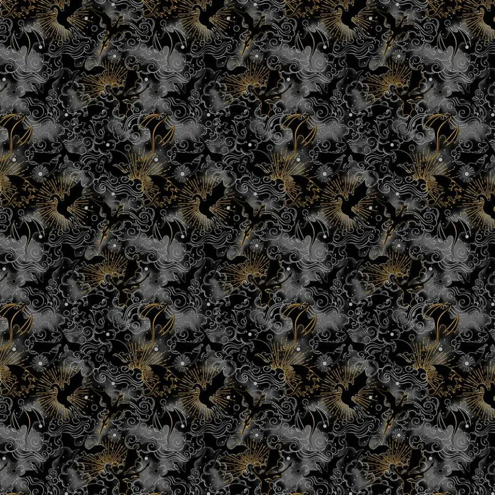 Fabric Traditions Gray Dragons Booktok Cotton Quilting Fabric