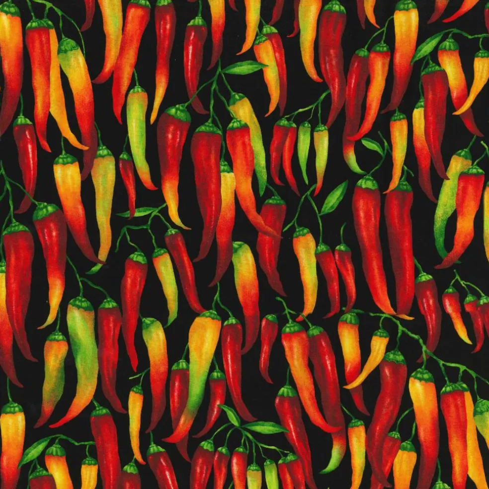 Fabric Traditions Hot Peppers Cotton Fabric