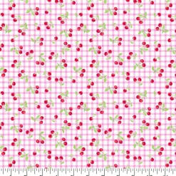 Fabric Traditions Pink Gingham Cherry Cotton Quilting Fabric