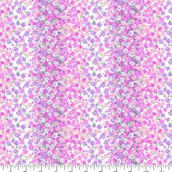 Fabric Traditions Pink & Purple Flowers Cotton Quilting Fabric