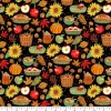 Fabric Traditions Pumpkin Spice Black Cotton Quilting Fabric
