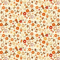 Fabric Traditions Pumpkin Spice Cream Cotton Quilting Fabric
