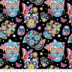 Fabric Traditions Sugar Skull Cotton Quilting Fabric