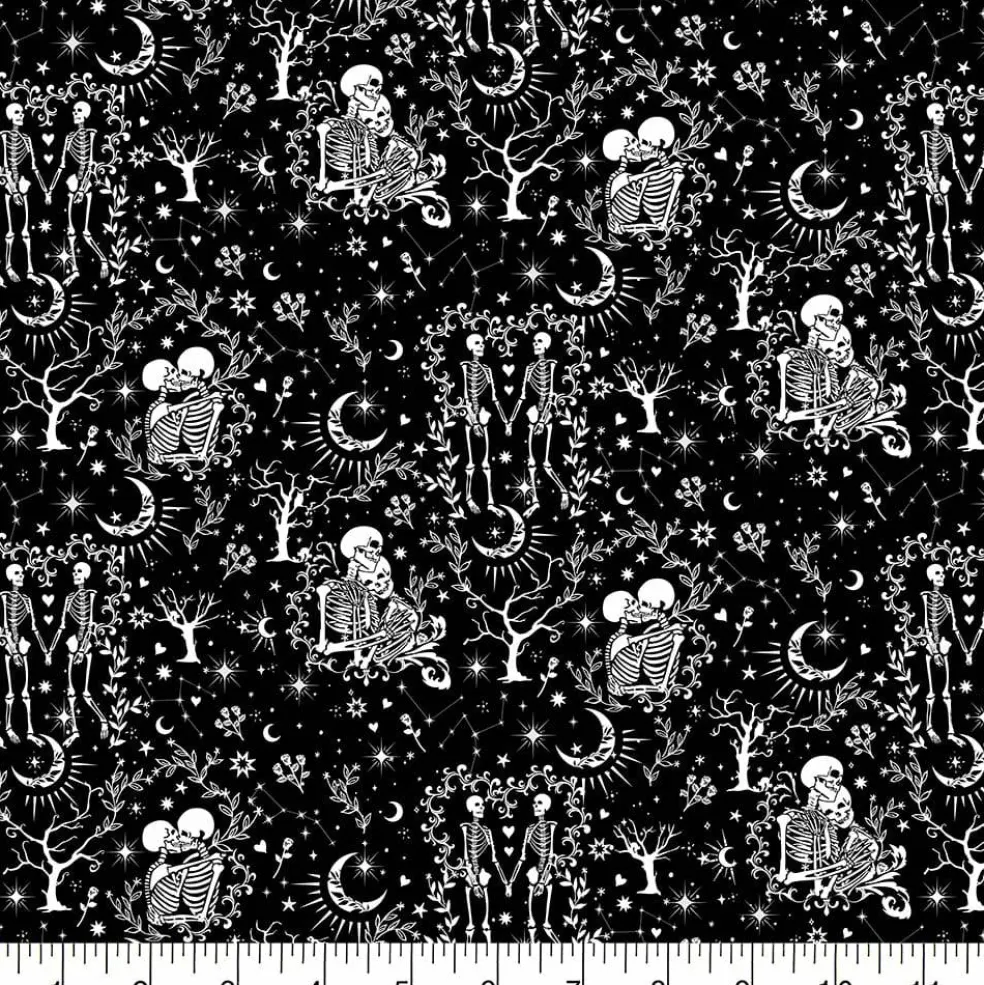 Fabric Traditions Sweetheart Skeletons Cotton Quilting Fabric