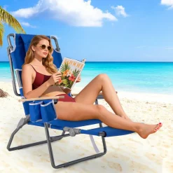Face Down Folding Beach Chair 3 in 1 Adjustable Recliner with Face Hole