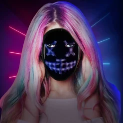Face Transforming LED Mask with App Controlled - Programmable LED Halloween Mask Digital Luminous Mask for Costume Cosplay