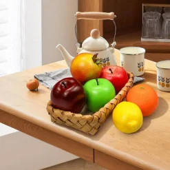 Fake Fruits Decoration, Artificial Fruits Kitchen Bowl Decor Realistic Faux Fruits