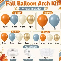 Fall Autumn Balloon Arch Kit, Thanksgiving Themed Party Decorations
