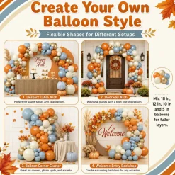 Fall Autumn Balloon Arch Kit, Thanksgiving Themed Party Decorations
