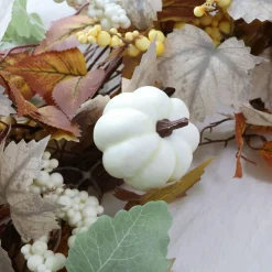 Fall Decor Artificial Maples Leaf Pumpkin Garland 6FT Autumn Maple Vines Garland Thanksgiving Halloween Harvest Decorations for Home Porch Mantle Fireplace Farmhouse Outdoor Indoor (6FT,Fall)