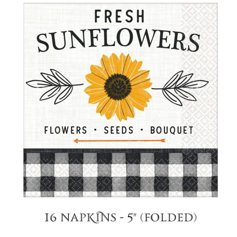 Fall Harvest Market Sunflower Autumn Party Supplies Bundle - Serves 16
