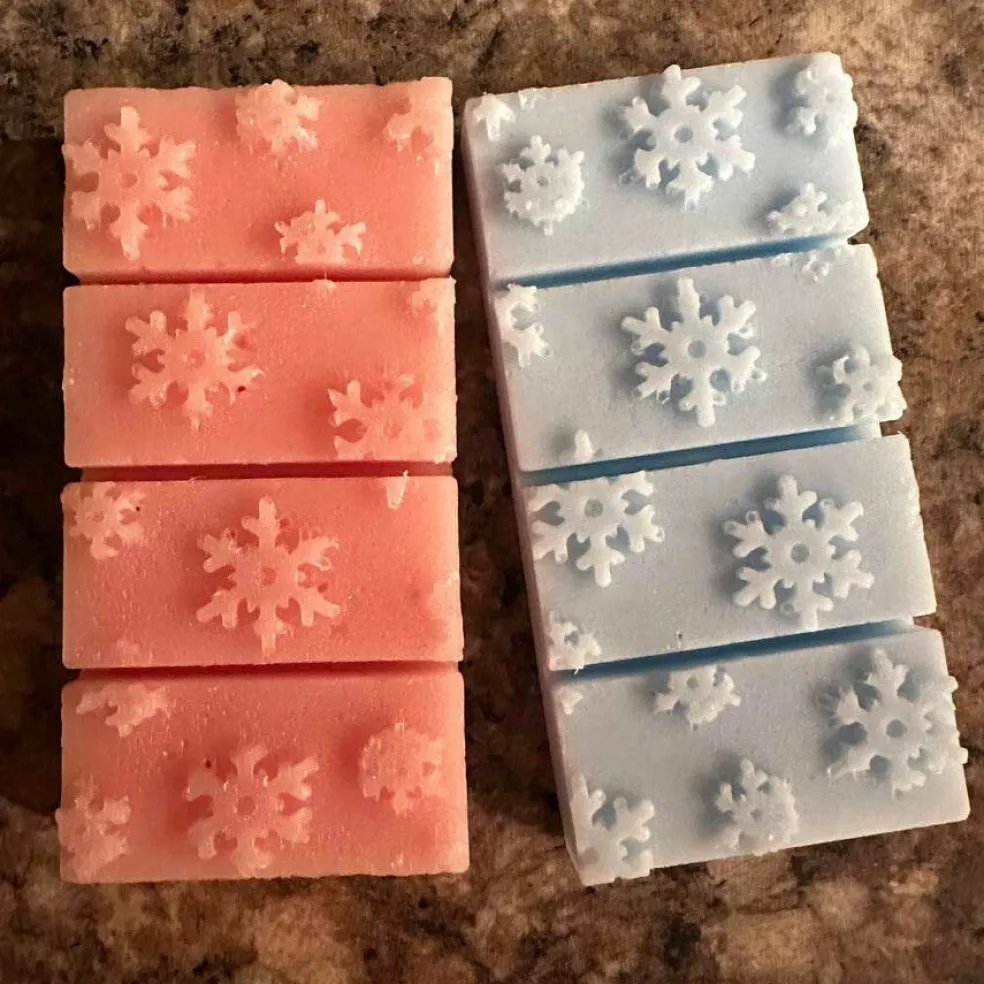 Falling Snow Wax Melt Snap Bar Silicone Mold