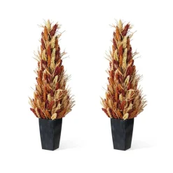 Fall Multi-Colored Sorghum Porch Tree/Garland/Teardrop Set