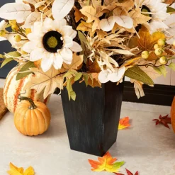 Fall Neutral Sunflower Pumpkin and Leaf Garlands/Porch Trees/Teardrops Set