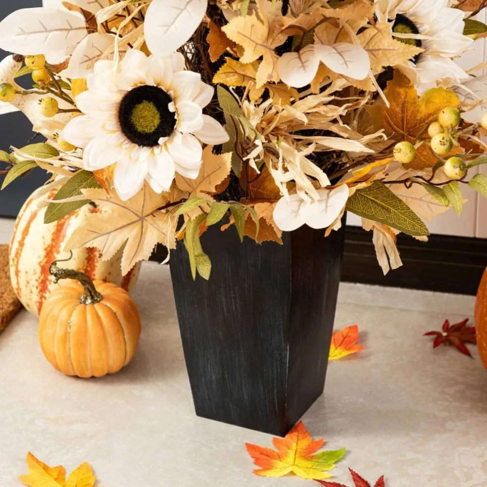 Fall Neutral Sunflower Pumpkin and Leaf Garlands/Porch Trees/Teardrops Set