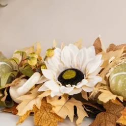 Fall Neutral Sunflower Pumpkin and Leaf Garlands/Porch Trees/Teardrops Set