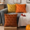 Fall Pillow Covers 18x18 2Pcs Rust Pumpkin Fall Decorations for Home