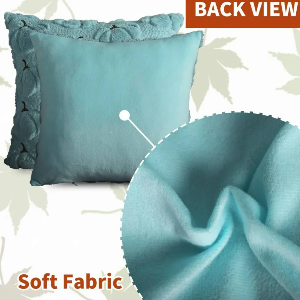 Fall Pillow Covers 18x18 Set of 2 Light Blue Pumpkin Decorations for Home