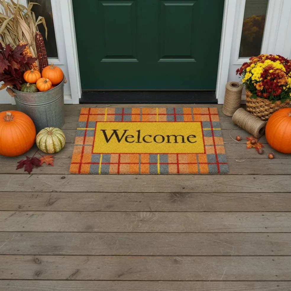 107601729 Fall Plaid Doormat