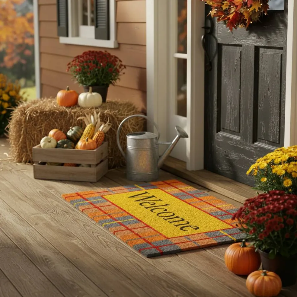 107601729 Fall Plaid Doormat