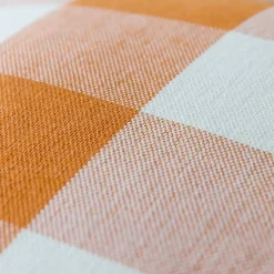 Fall Plaid Pillow Covers 18x18 Orange and White Pack of 2