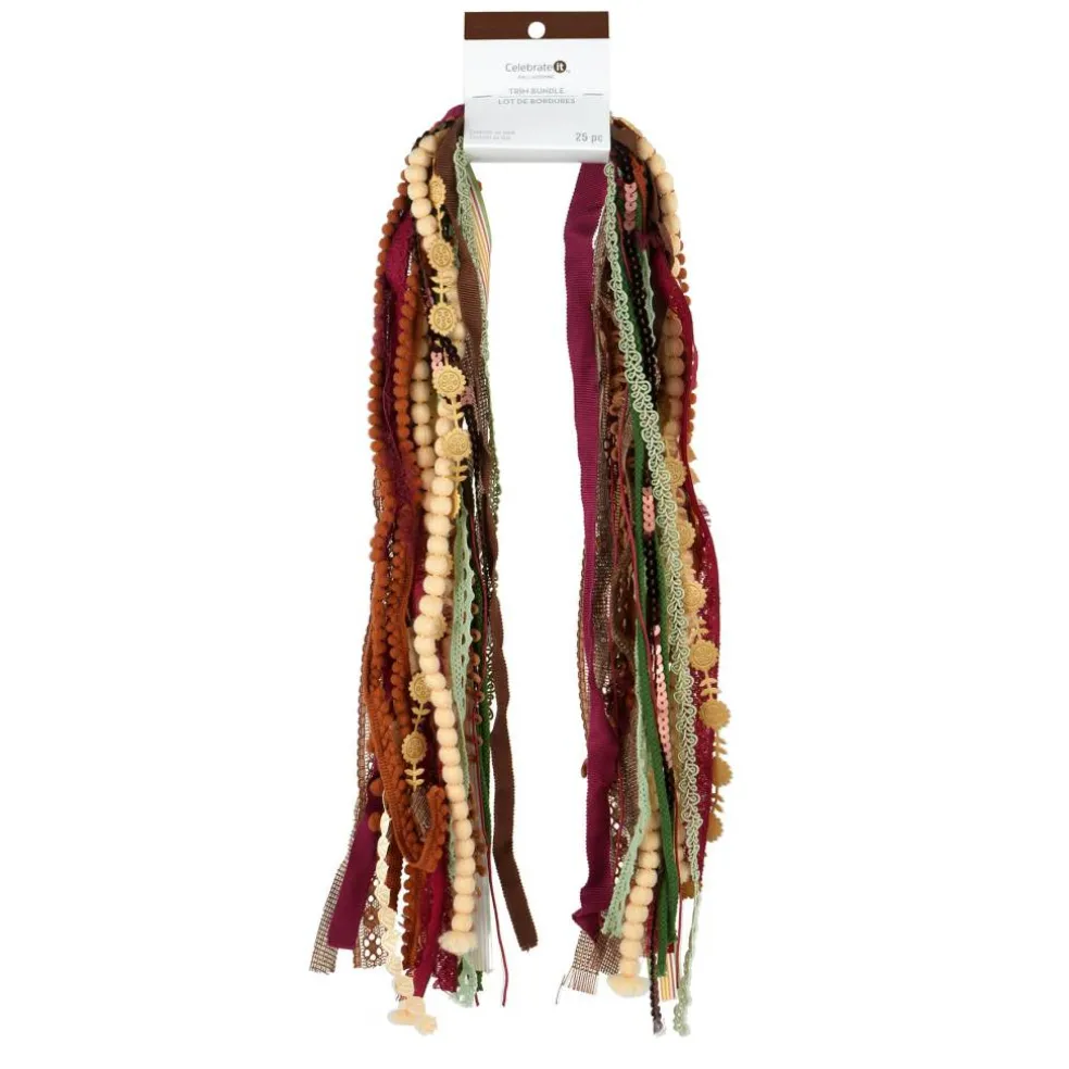 Fall Pom Pom & Ribbon Trim Bundle, 25ct. by Celebrate It™