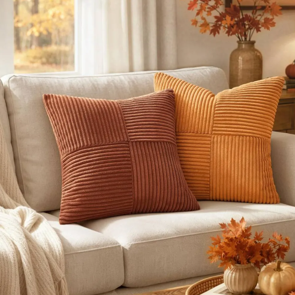 Fall Rust Boho Decorative Throw Pillow Covers for Couch 18x18 Inch