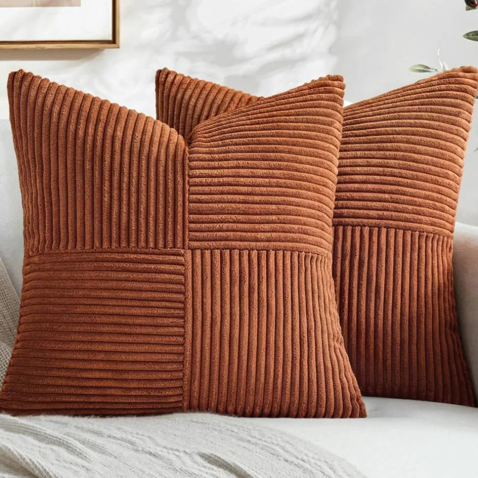 Fall Rust Boho Decorative Throw Pillow Covers for Couch 18x18 Inch