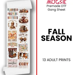 Fall Season DTF Transfer Gang Sheets - 22x60 Direct-to-Film