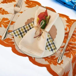 Fall Table Runner Decorations 13 x 72 Inch Maple Leaves Table Runner Fall Decor Harvest Lace Pumpkin Runner Brow Long Fall Table Line Fall Thanksgiving Autumn Dinner Home Decor (Brown)